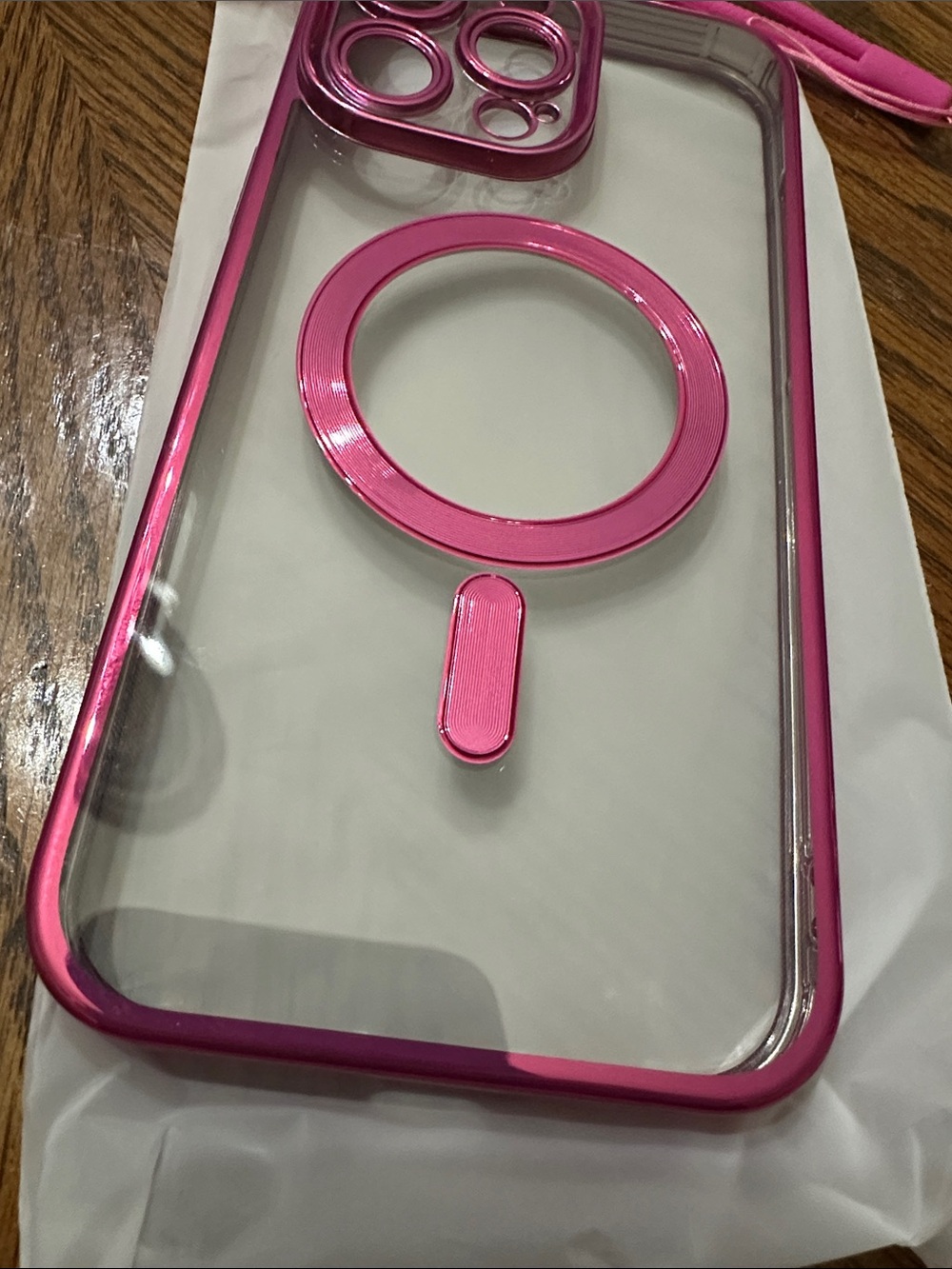 iPhone 16 Pro Max Pink Removable Glitter Magnetic MagSafe Compatible Phone Case - Picture 4 of 6